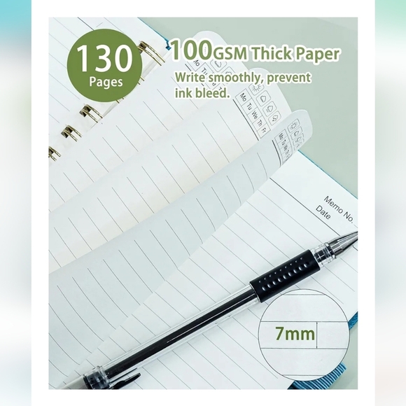 Mountain Design Blue Spiral Notebook - Picture 5 of 6